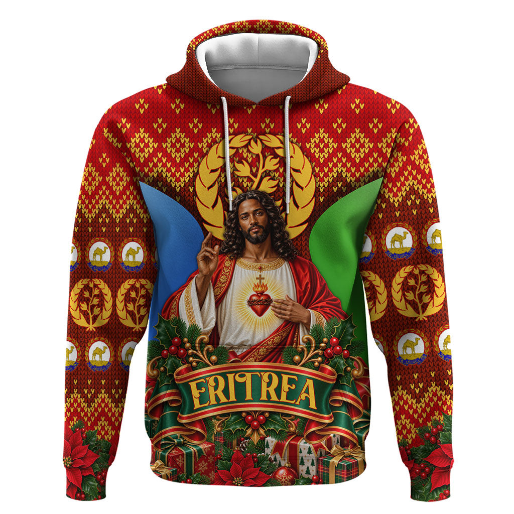 Personalized Eritrea Jesus Christmas Hoodie Camel Emblem Ugly Pattern ...