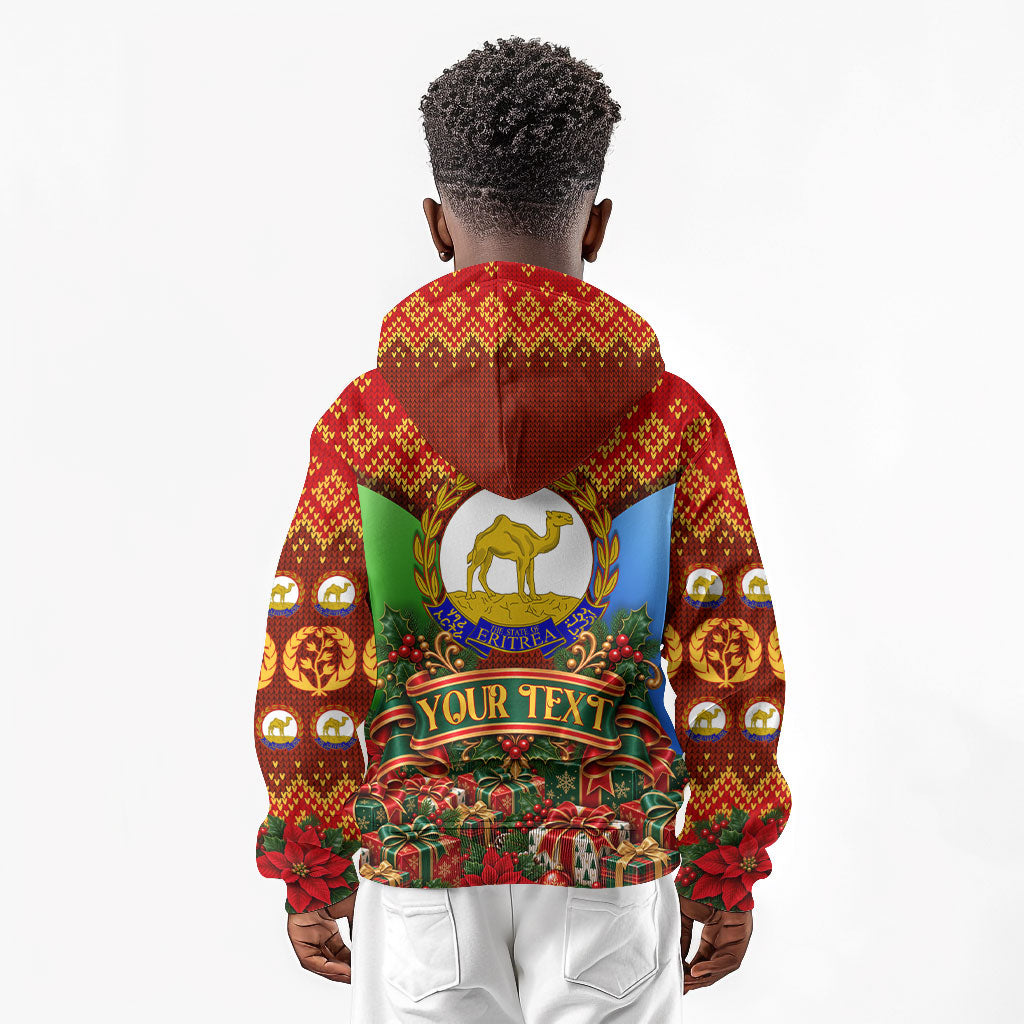 Personalized Eritrea Jesus Christmas Kid Hoodie Camel Emblem Ugly Pattern Festive Holiday