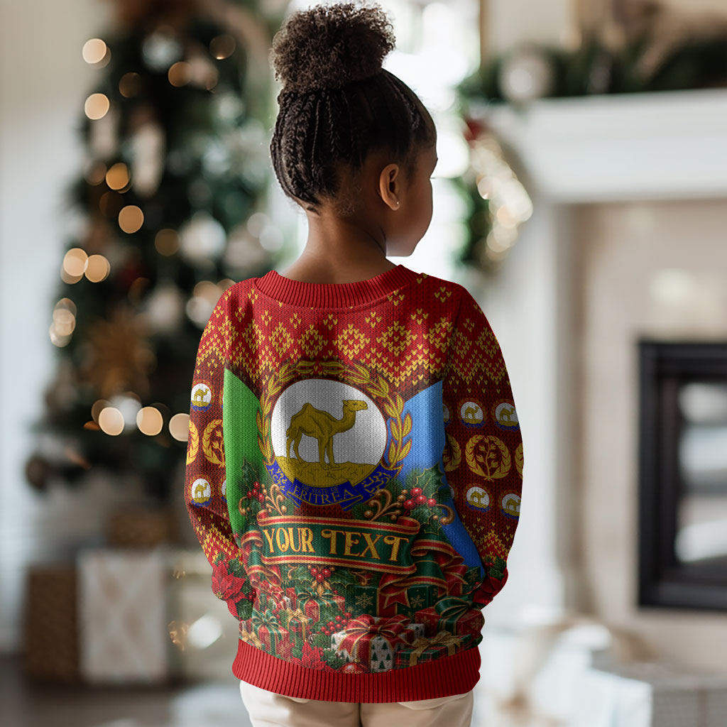 Personalized Eritrea Jesus Christmas Kid Ugly Christmas Sweater Camel Emblem Ugly Pattern Festive Holiday