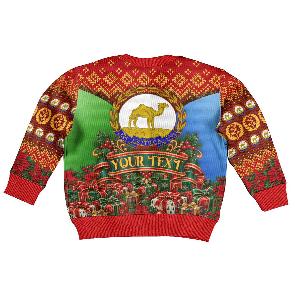 Personalized Eritrea Jesus Christmas Kid Ugly Christmas Sweater Camel Emblem Ugly Pattern Festive Holiday