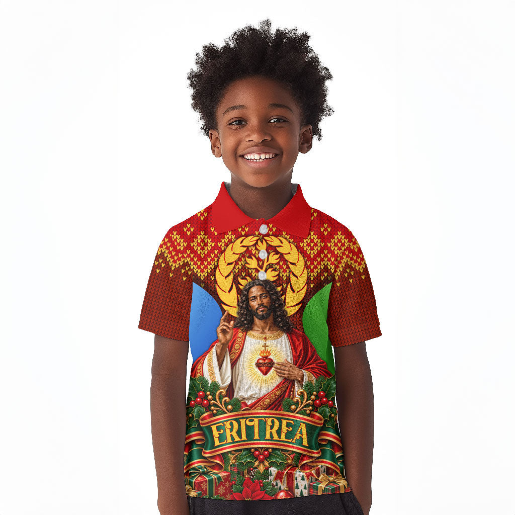 Personalized Eritrea Jesus Christmas Kid Polo Shirt Camel Emblem Ugly ...