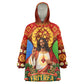 Personalized Eritrea Jesus Christmas Kid Wearable Blanket Hoodie Camel Emblem Ugly Pattern Festive Holiday