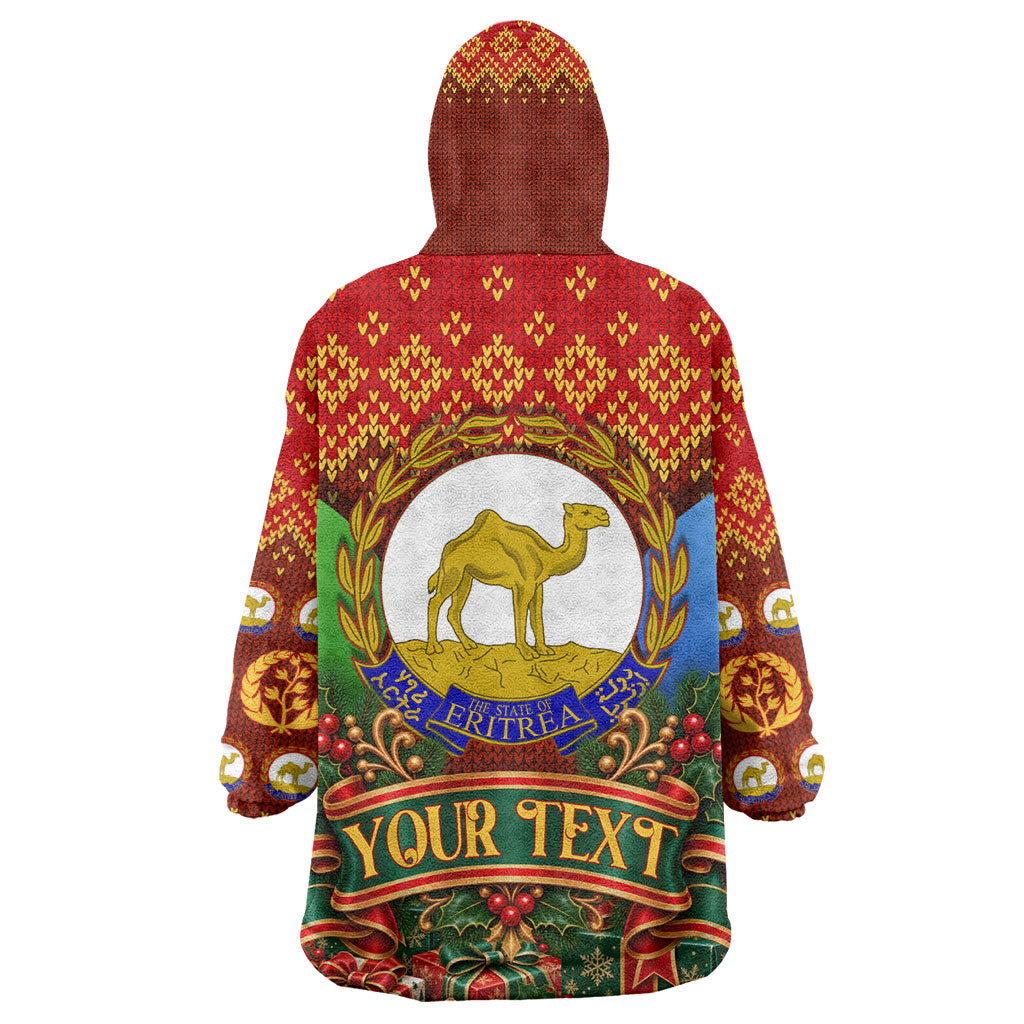 Personalized Eritrea Jesus Christmas Kid Wearable Blanket Hoodie Camel Emblem Ugly Pattern Festive Holiday