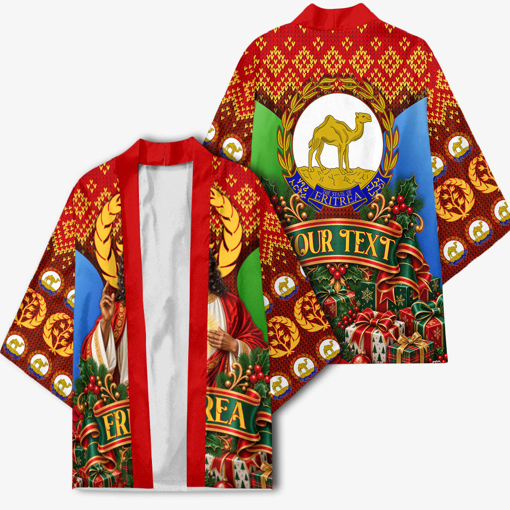 Personalized Eritrea Jesus Christmas Kimono Camel Emblem Ugly Pattern Festive Holiday