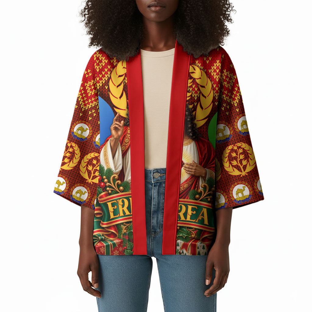 Personalized Eritrea Jesus Christmas Kimono Camel Emblem Ugly Pattern Festive Holiday