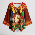 Personalized Eritrea Jesus Christmas Kimono Sleeve Blouse Camel Emblem Ugly Pattern Festive Holiday