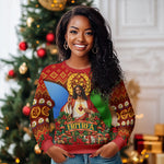 Personalized Eritrea Jesus Christmas Ugly Christmas Sweater Camel Emblem Ugly Pattern Festive Holiday