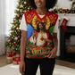 Personalized Eritrea Jesus Christmas Knitted V-Neck Vest Camel Emblem Ugly Pattern Festive Holiday