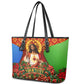 Personalized Eritrea Jesus Christmas Leather Tote Bag Camel Emblem Ugly Pattern Festive Holiday