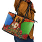 Personalized Eritrea Jesus Christmas Leather Tote Bag Camel Emblem Ugly Pattern Festive Holiday
