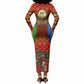 Personalized Eritrea Jesus Christmas Long Sleeve Bodycon Dress Camel Emblem Ugly Pattern Festive Holiday
