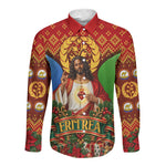 Personalized Eritrea Jesus Christmas Long Sleeve Button Shirt Camel Emblem Ugly Pattern Festive Holiday