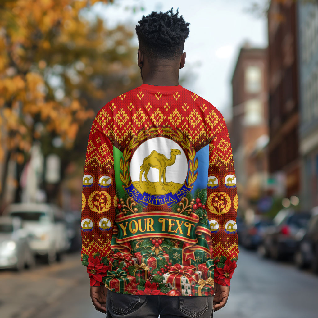 Personalized Eritrea Jesus Christmas Long Sleeve Shirt Camel Emblem Ugly Pattern Festive Holiday
