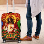Personalized Eritrea Jesus Christmas Luggage Cover Camel Emblem Ugly Pattern Festive Holiday