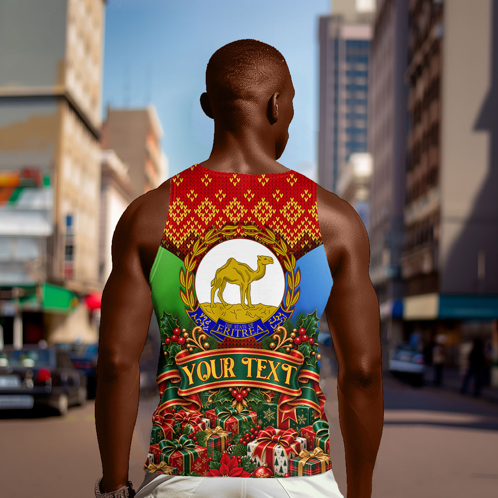 Personalized Eritrea Jesus Christmas Men Tank Top Camel Emblem Ugly Pattern Festive Holiday