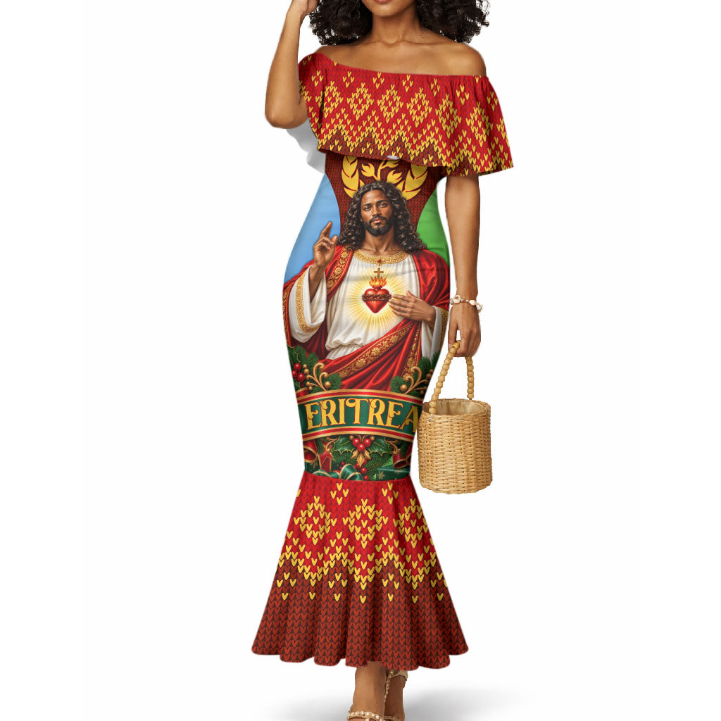 Personalized Eritrea Jesus Christmas Mermaid Dress Camel Emblem Ugly ...