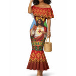 Personalized Eritrea Jesus Christmas Mermaid Dress Camel Emblem Ugly Pattern Festive Holiday