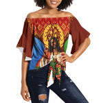 Personalized Eritrea Jesus Christmas Off Shoulder Wrap Waist Top Camel Emblem Ugly Pattern Festive Holiday