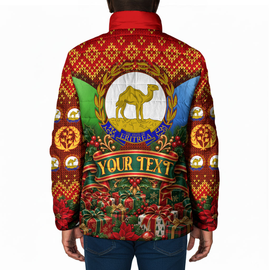 Personalized Eritrea Jesus Christmas Padded Jacket Camel Emblem Ugly ...