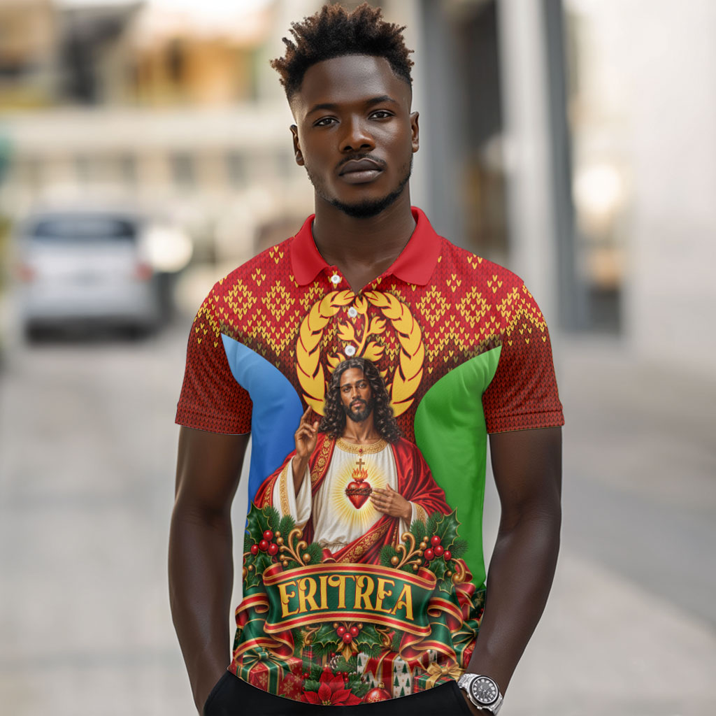 Personalized Eritrea Jesus Christmas Polo Shirt Camel Emblem Ugly ...