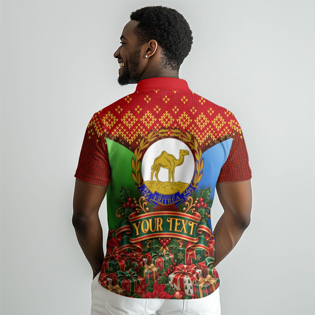 Personalized Eritrea Jesus Christmas Polo Shirt Camel Emblem Ugly Pattern Festive Holiday