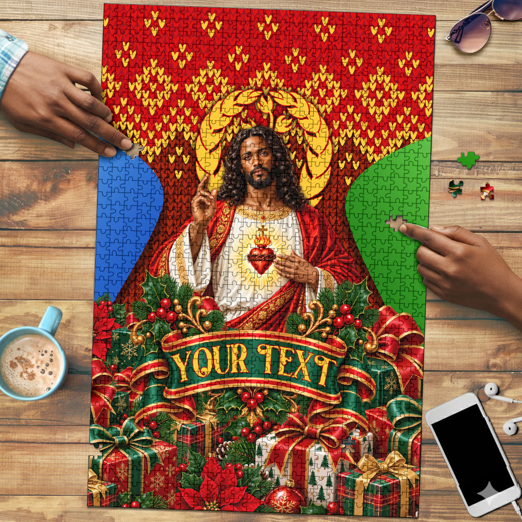Personalized Eritrea Jesus Christmas Puzzle Camel Emblem Ugly Pattern ...