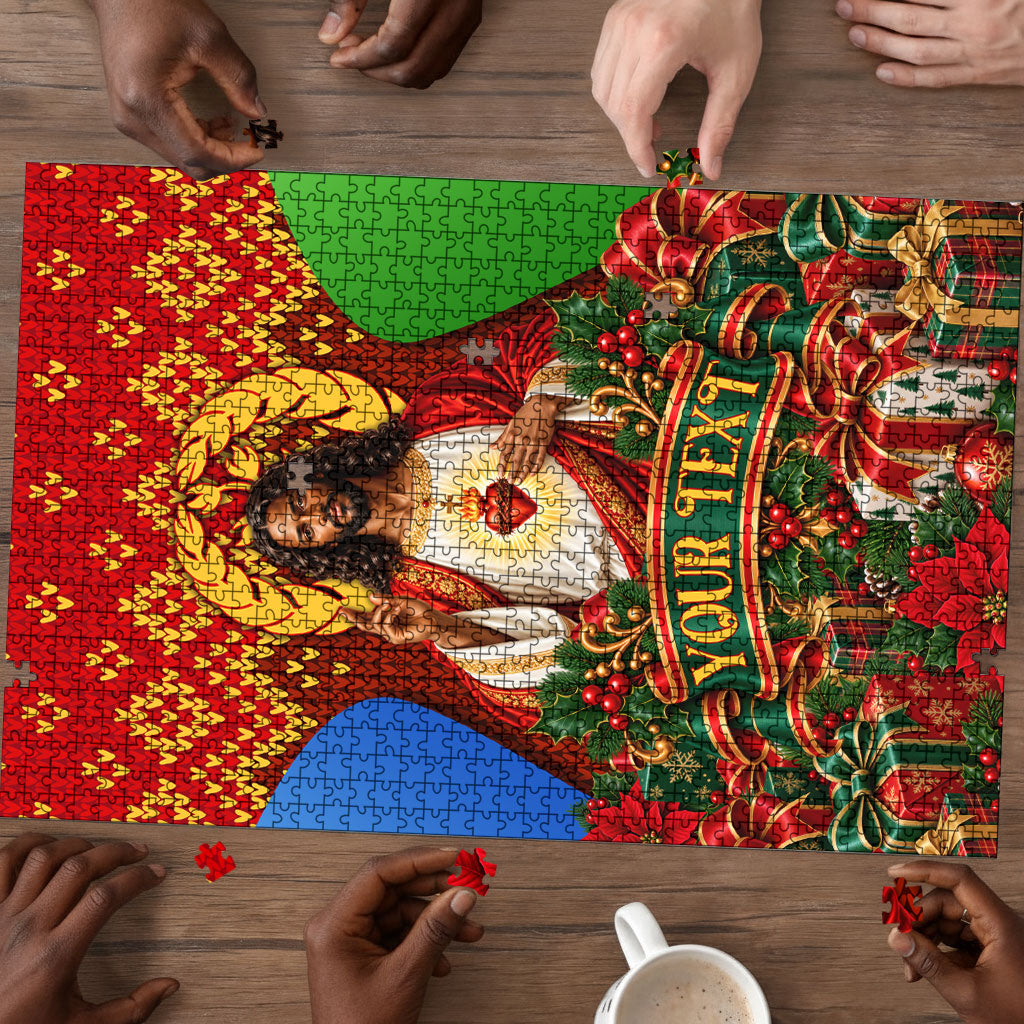 Personalized Eritrea Jesus Christmas Puzzle Camel Emblem Ugly Pattern ...