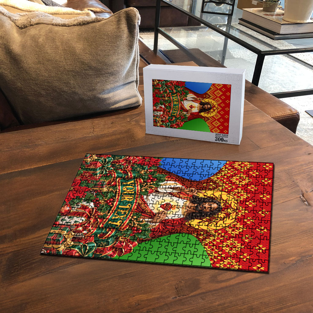 Personalized Eritrea Jesus Christmas Puzzle Camel Emblem Ugly Pattern Festive Holiday