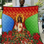 Personalized Eritrea Jesus Christmas Quilt Camel Emblem Ugly Pattern Festive Holiday