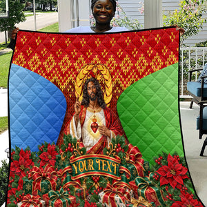 Personalized Eritrea Jesus Christmas Quilt Camel Emblem Ugly Pattern Festive Holiday