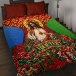 Personalized Eritrea Jesus Christmas Quilt Bed Set Camel Emblem Ugly Pattern Festive Holiday