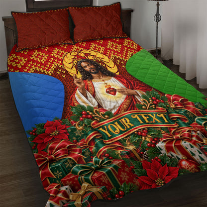Personalized Eritrea Jesus Christmas Quilt Bed Set Camel Emblem Ugly Pattern Festive Holiday