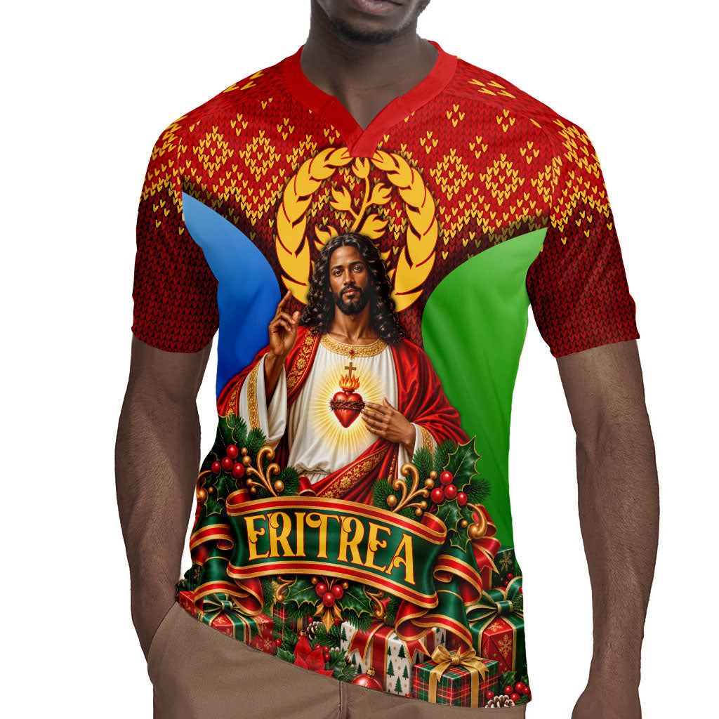 Personalized Eritrea Jesus Christmas Rugby Jersey Camel Emblem Ugly Pattern Festive Holiday