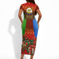 Personalized Eritrea Jesus Christmas Short Sleeve Bodycon Dress Camel Emblem Ugly Pattern Festive Holiday