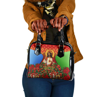 Personalized Eritrea Jesus Christmas Shoulder Handbag Camel Emblem Ugly Pattern Festive Holiday