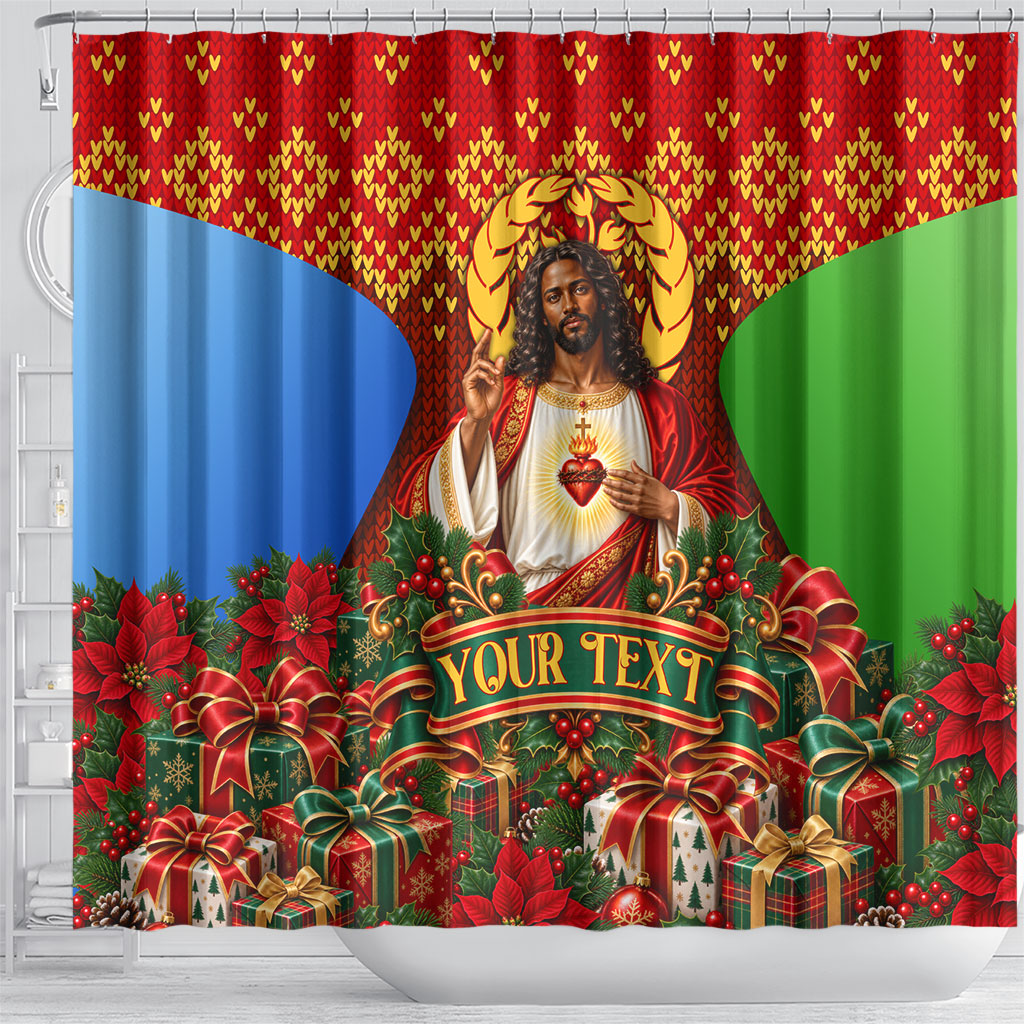 Personalized Eritrea Jesus Christmas Shower Curtain Camel Emblem Ugly ...