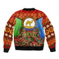 Personalized Eritrea Jesus Christmas Sleeve Zip Bomber Jacket Camel Emblem Ugly Pattern Festive Holiday