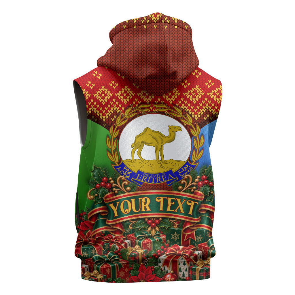 Personalized Eritrea Jesus Christmas Sleeveless Hoodie Camel Emblem Ugly Pattern Festive Holiday