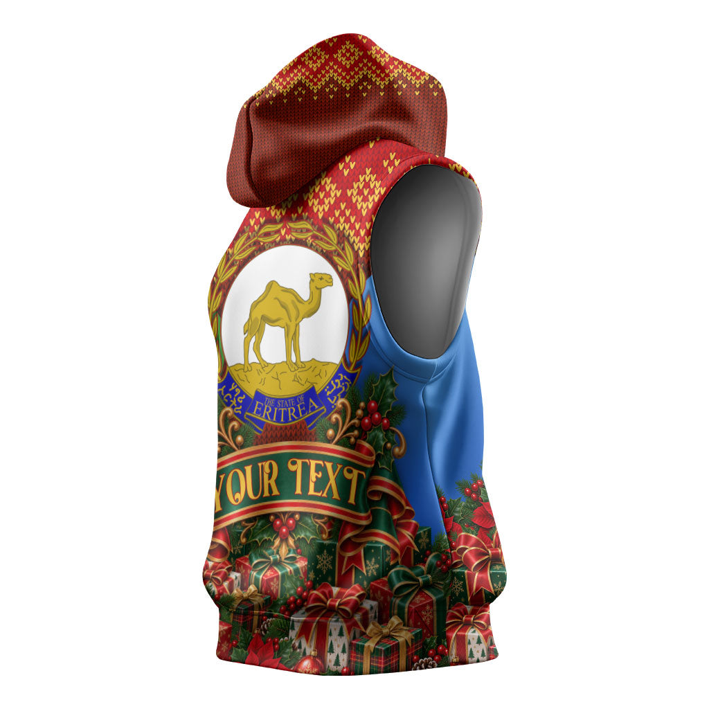 Personalized Eritrea Jesus Christmas Sleeveless Hoodie Camel Emblem Ugly Pattern Festive Holiday