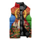 Personalized Eritrea Jesus Christmas Sleeveless Puffer Jacket Camel Emblem Ugly Pattern Festive Holiday