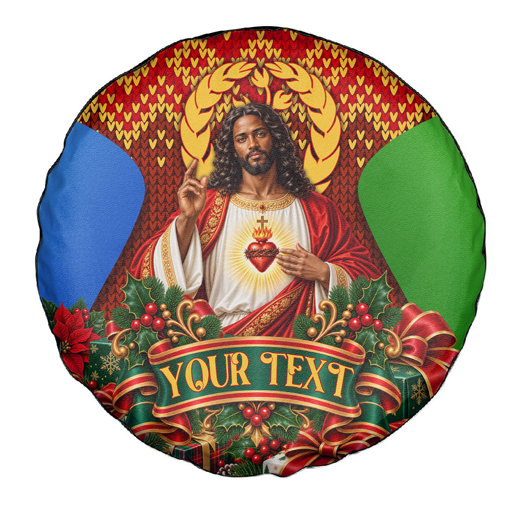 Personalized Eritrea Jesus Christmas Spare Tire Cover Camel Emblem Ugly Pattern Festive Holiday