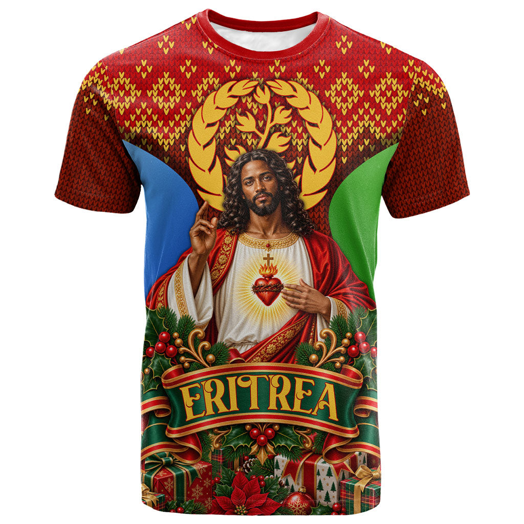 Personalized Eritrea Jesus Christmas T shirt Camel Emblem Ugly Pattern ...