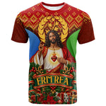 Personalized Eritrea Jesus Christmas T shirt Camel Emblem Ugly Pattern Festive Holiday