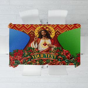 Personalized Eritrea Jesus Christmas Tablecloth Camel Emblem Ugly Pattern Festive Holiday