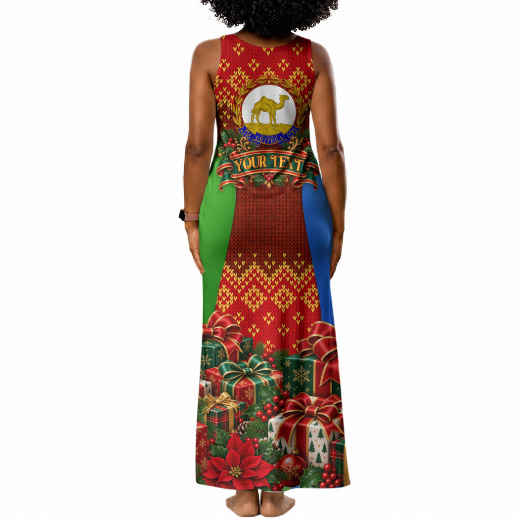 Personalized Eritrea Jesus Christmas Tank Maxi Dress Camel Emblem Ugly Pattern Festive Holiday
