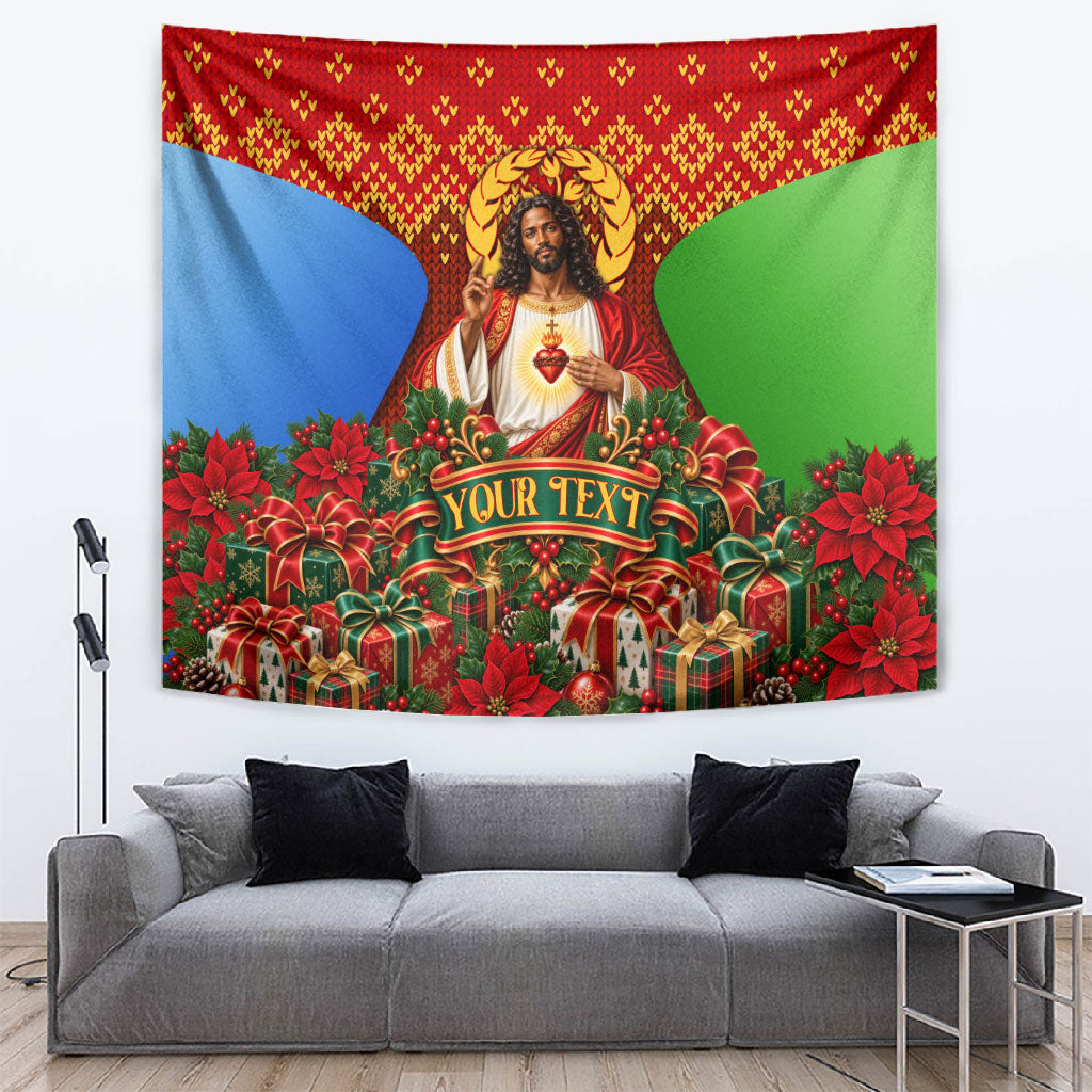 Personalized Eritrea Jesus Christmas Tapestry Camel Emblem Ugly Pattern Festive Holiday