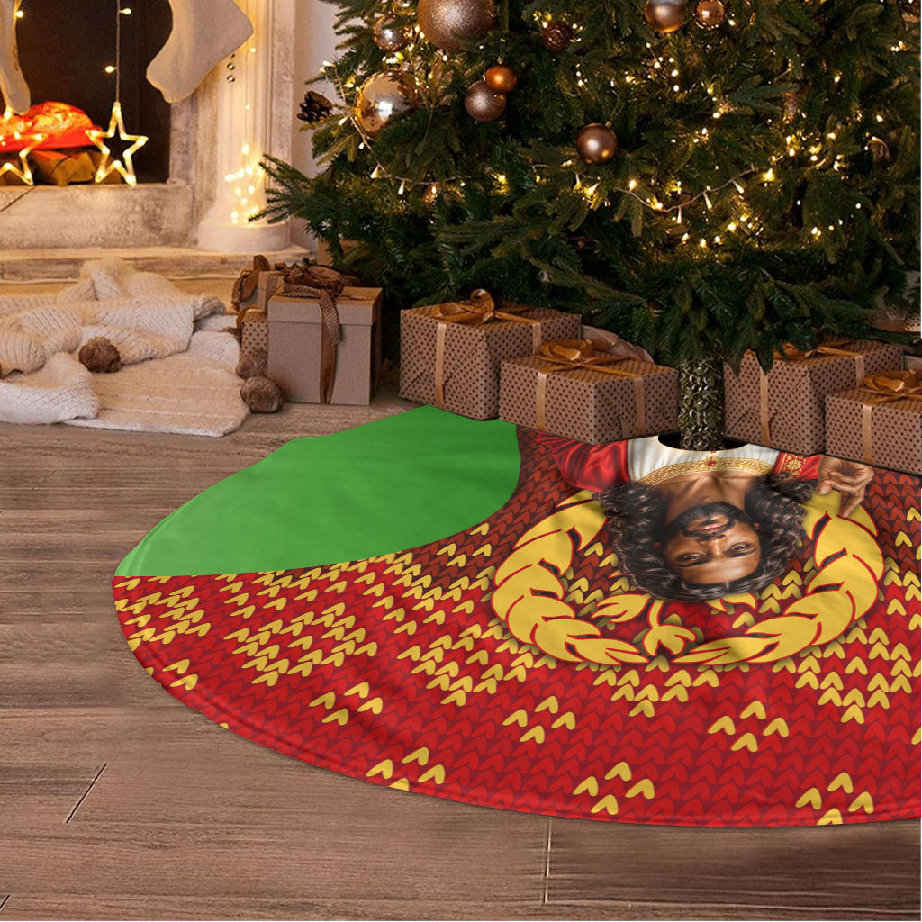 Eritrea Jesus Christmas Tree Skirt Camel Emblem Ugly Pattern Festive Holiday