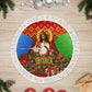 Eritrea Jesus Christmas Tree Skirt Camel Emblem Ugly Pattern Festive Holiday