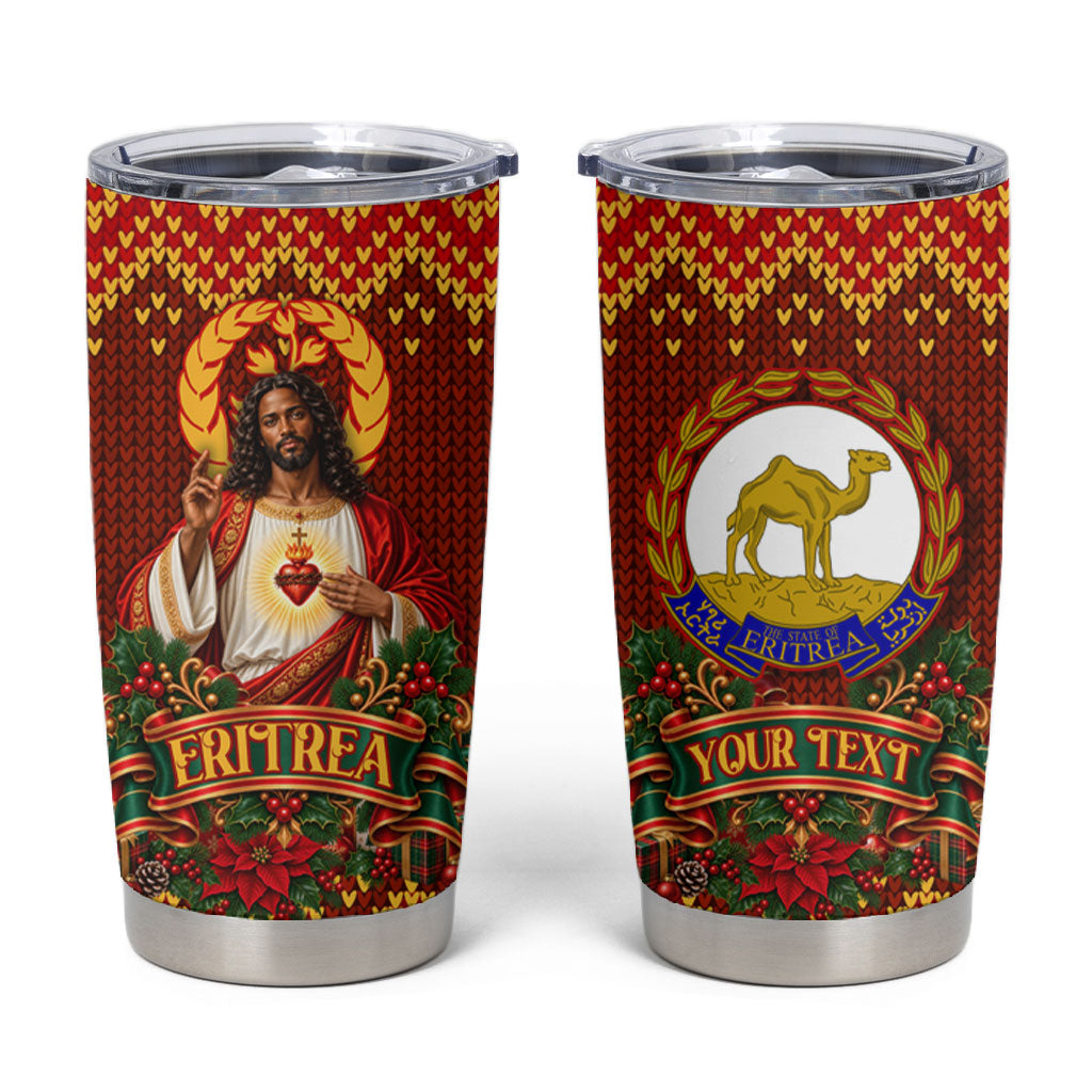 Personalized Eritrea Jesus Christmas Tumbler Cup Camel Emblem Ugly ...