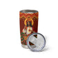 Personalized Eritrea Jesus Christmas Tumbler Cup Camel Emblem Ugly Pattern Festive Holiday